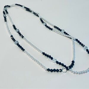 Vintage Y2K Avon Faux Pearl & Bronze Beaded Necklace